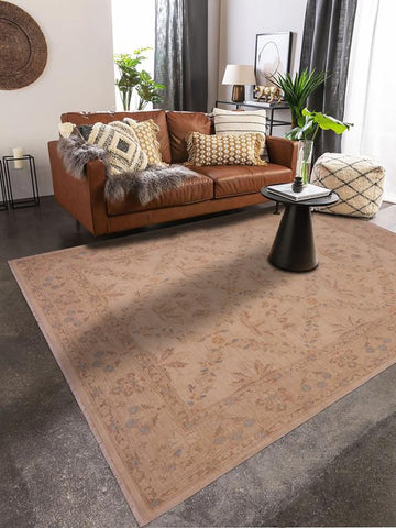handmade Transitional Kafkaz Chobi Ziegler Ivory Beige Hand Knotted RECTANGLE 100% WOOL area rug 8 x 10